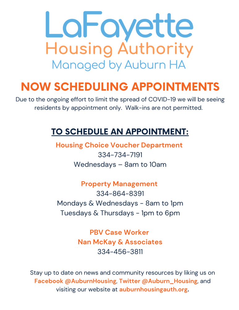 LHA Now Scheduling Appointment Information