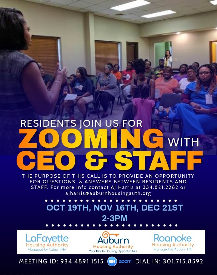 LHA Zooming with the CEO Dates