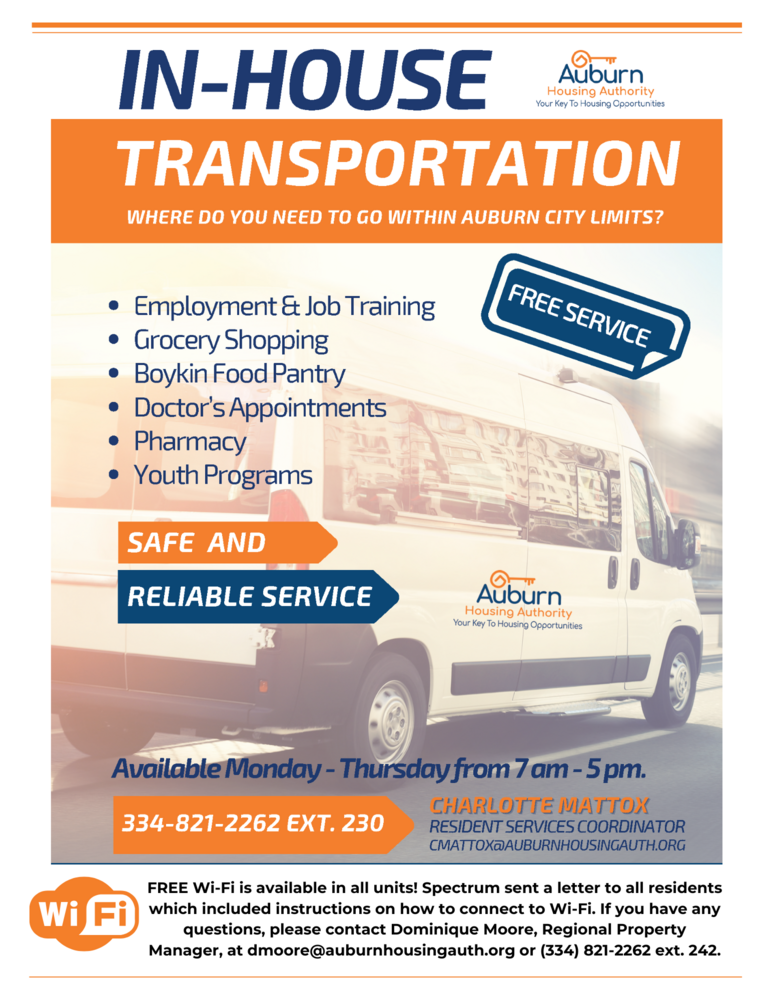 Auburn Housing Authority In House Transportation Flyer