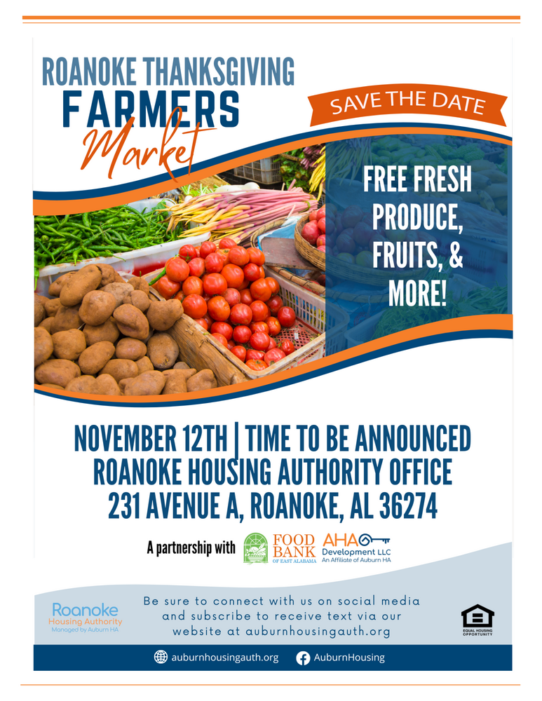 Roanoke Thanksgiving Farmers Market flyer