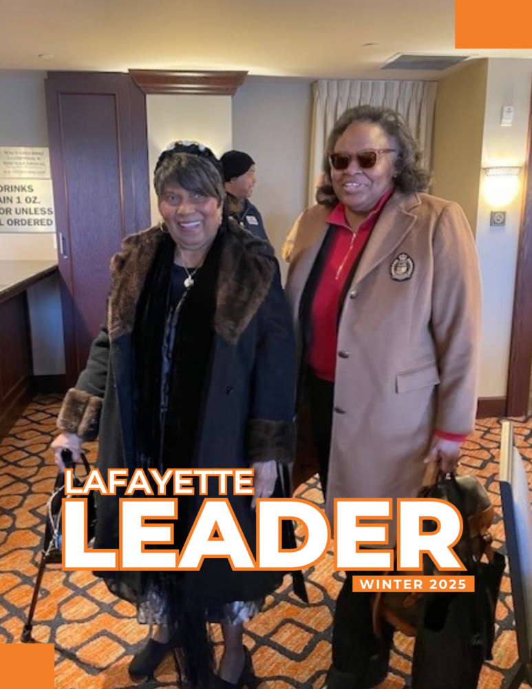 LaFayette Leader Winter 2025 Cover with two older ladies entering the christmas dinner