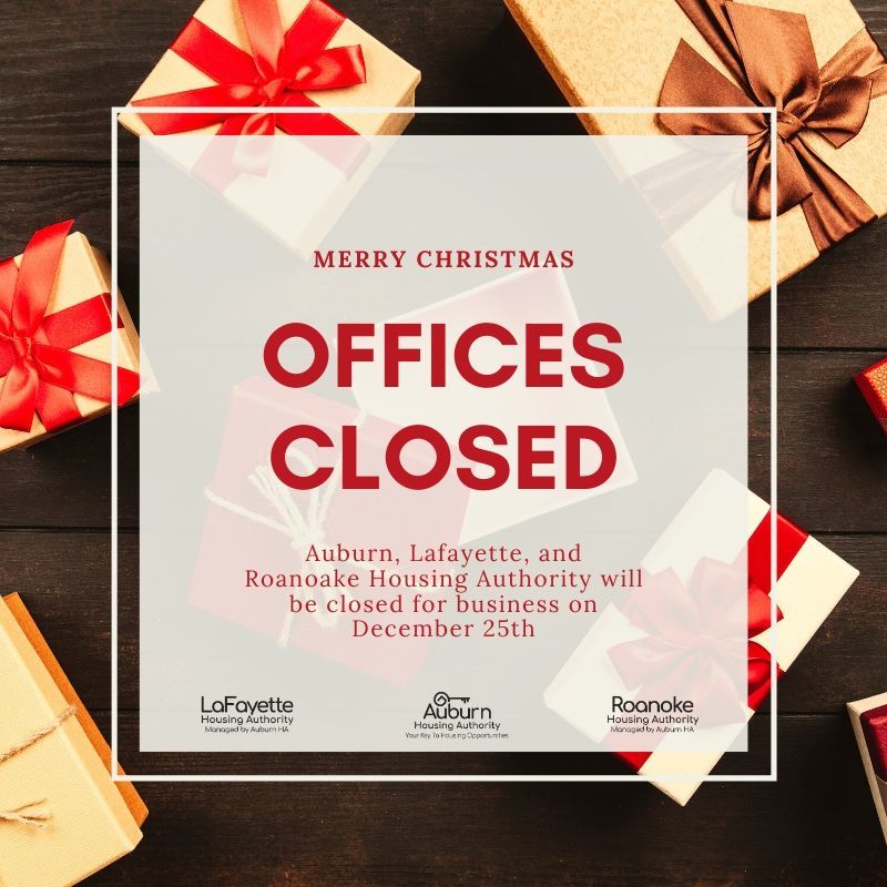 Christmas Day Offices Closed (12/18/2019) News Auburn Housing