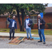 Maintenance Staff playing cornhole 