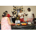 graduates around the food table