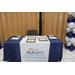 auburn logo on table runner with plaques